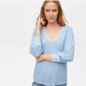 NWT Michael Stars Nellie Puff Sleeved Tee/Cornflower/OS